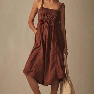 Daily Practice by Anthropologie Woman XS Parachute Midi Dress burgundy